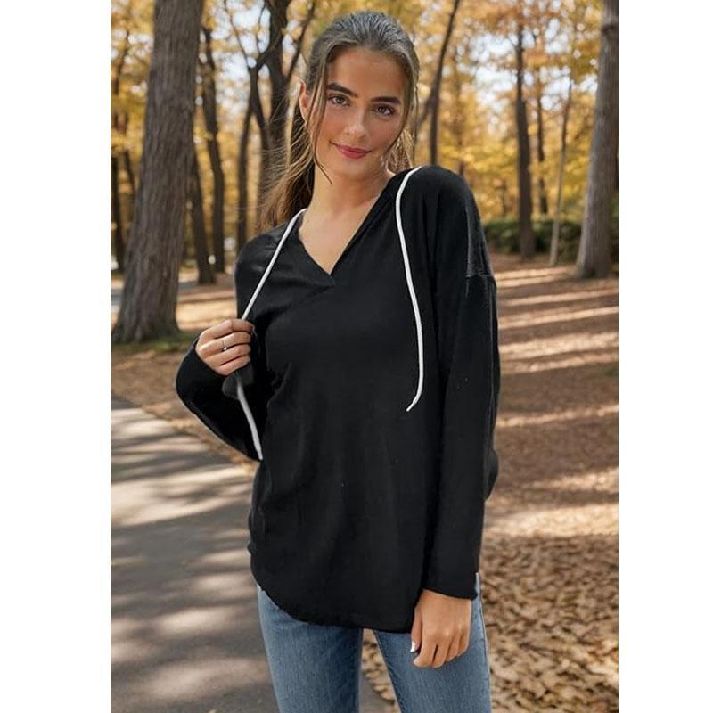 Women's Plaid V-Neck Tunic Sweatshirt