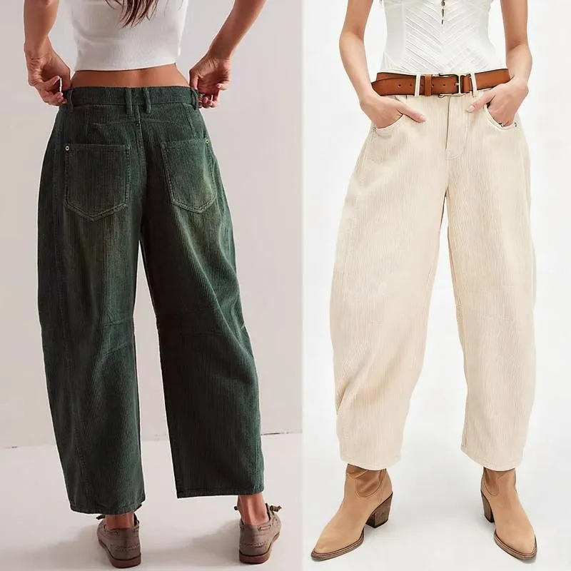 Corduroy Barrel Pants for Women Cord Pants