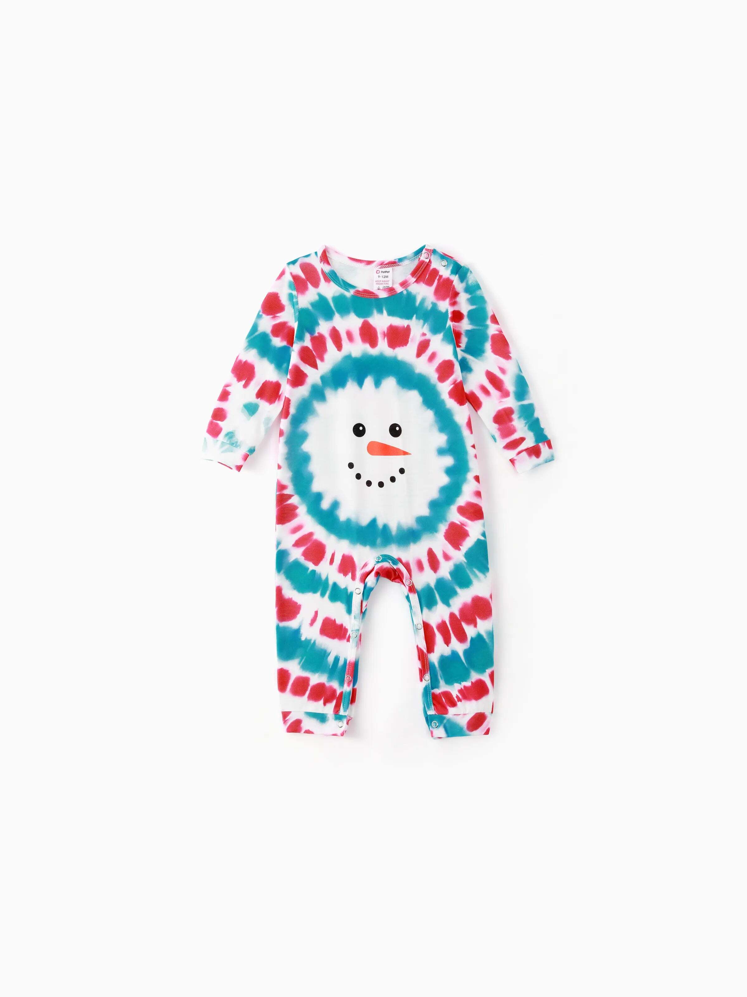 Christmas Snowman Print Family Matching Colorful Pajamas Sets with Christmas Socks Multi-color