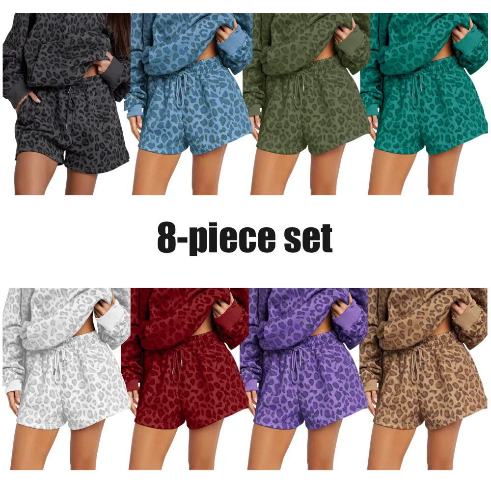 Leopard print unisex shorts