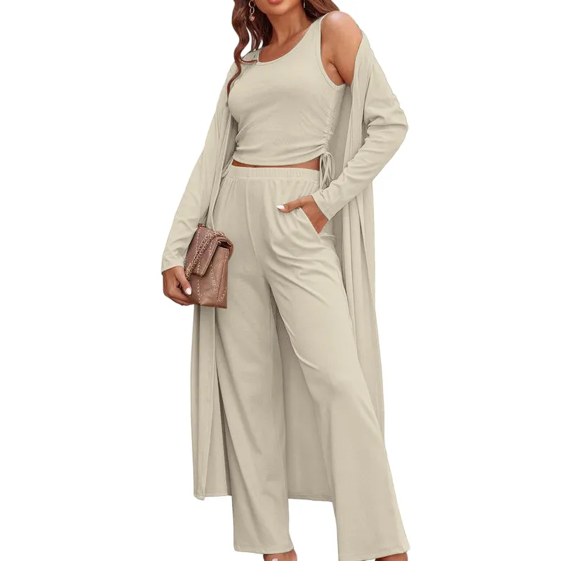 Women's Lightweight Sleepwear 3-Piece Set Sportswear