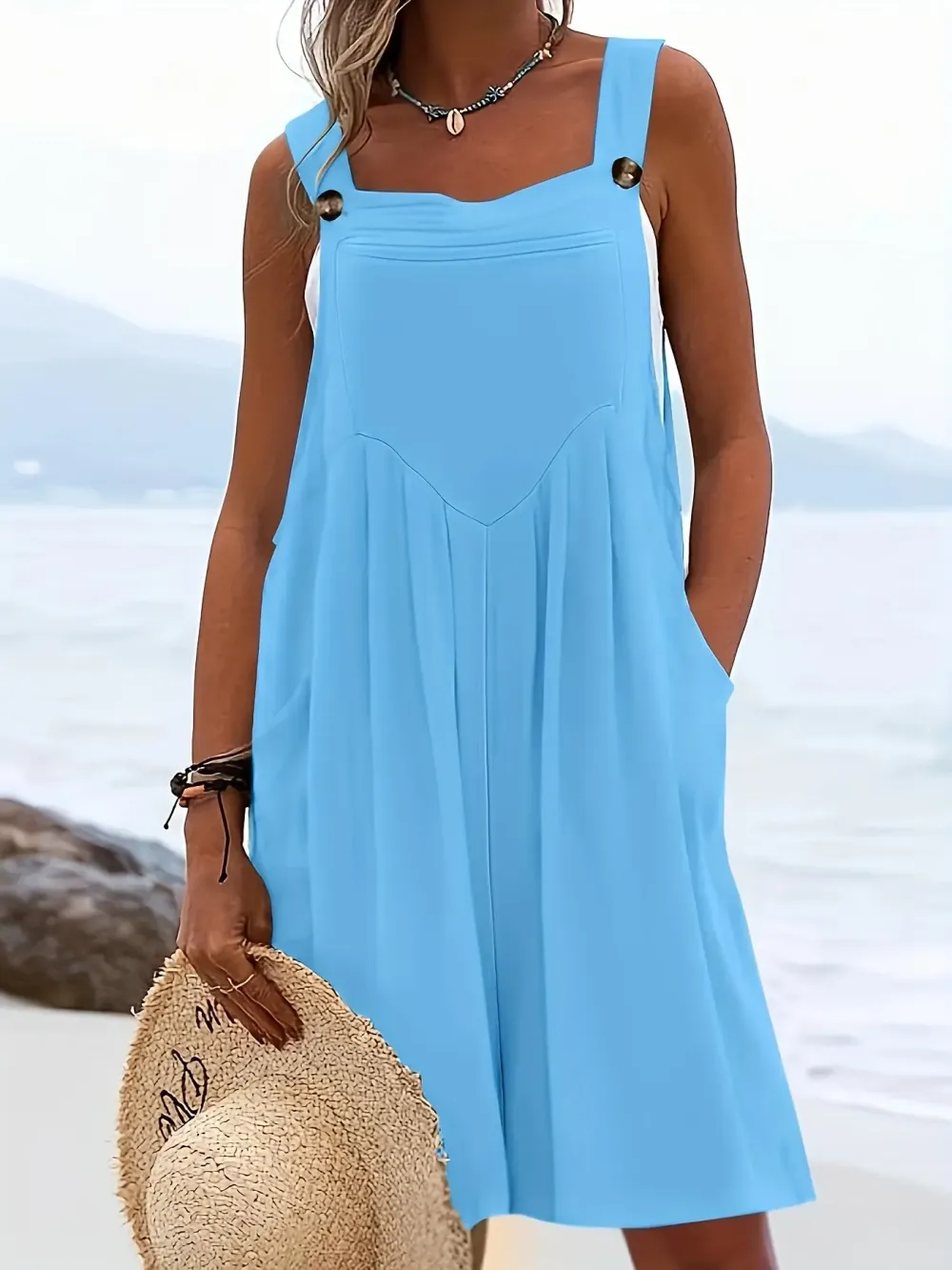 Women's Plus-Size Casual & Stylish Wide-Leg Shorts — Loose Fit, Featuring a Belt and Buttoned Pockets