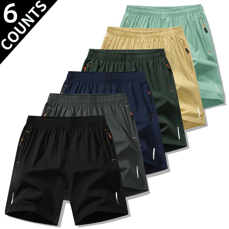 Men's 6-piece set shorts for men Summer men's casual quick drying shorts, sports and casual jogging