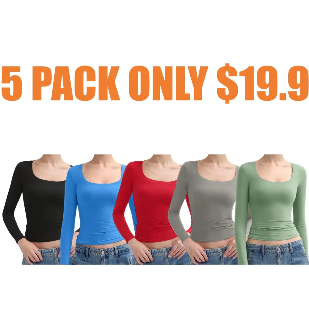 Women's Scoop Neck Long Sleeve Top