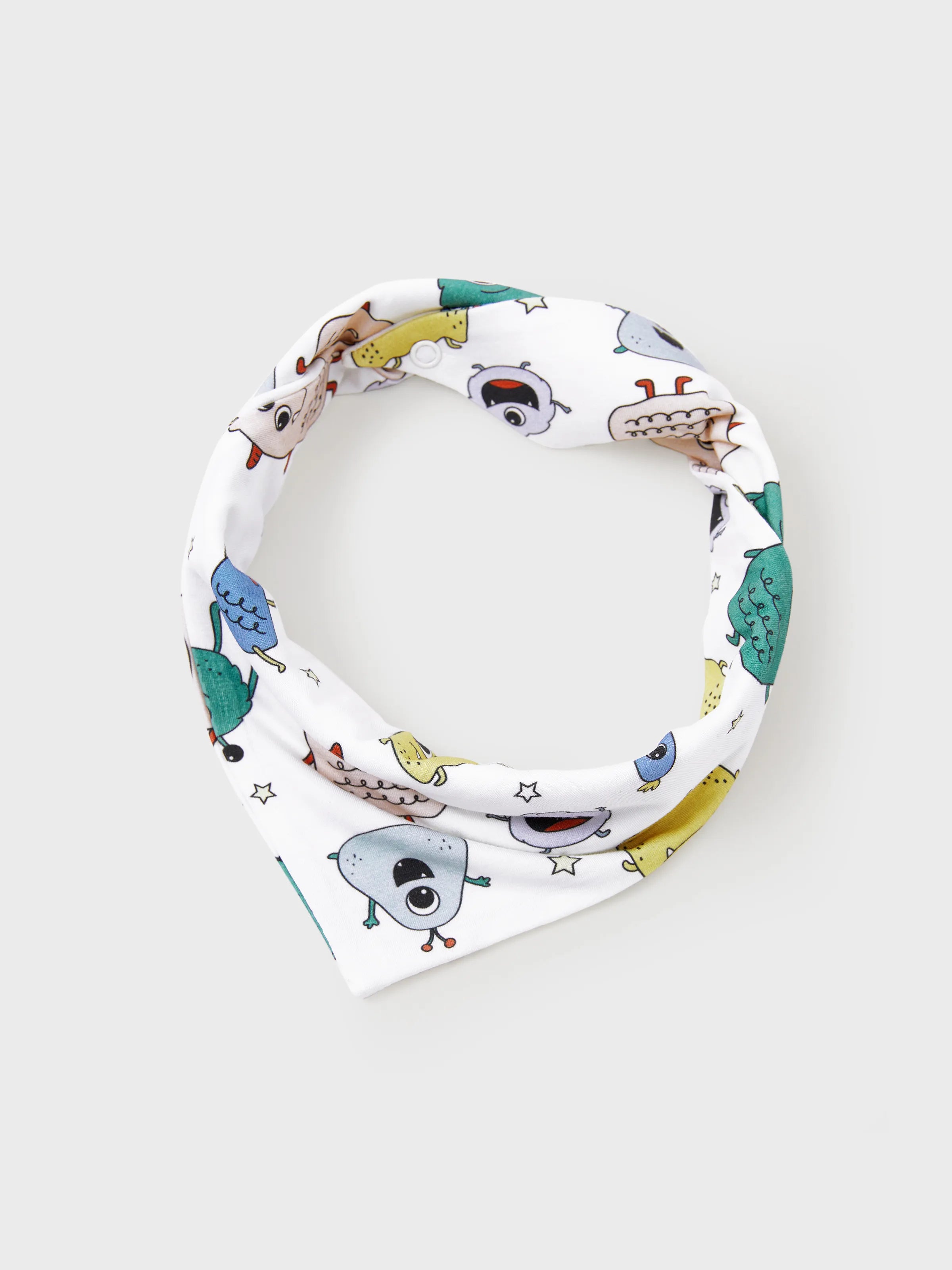 Bamboo Family Pajamas Cute Little Monster Print Short-sleeve Matching Pajama Set ( Snug-Fitting for Children ) White