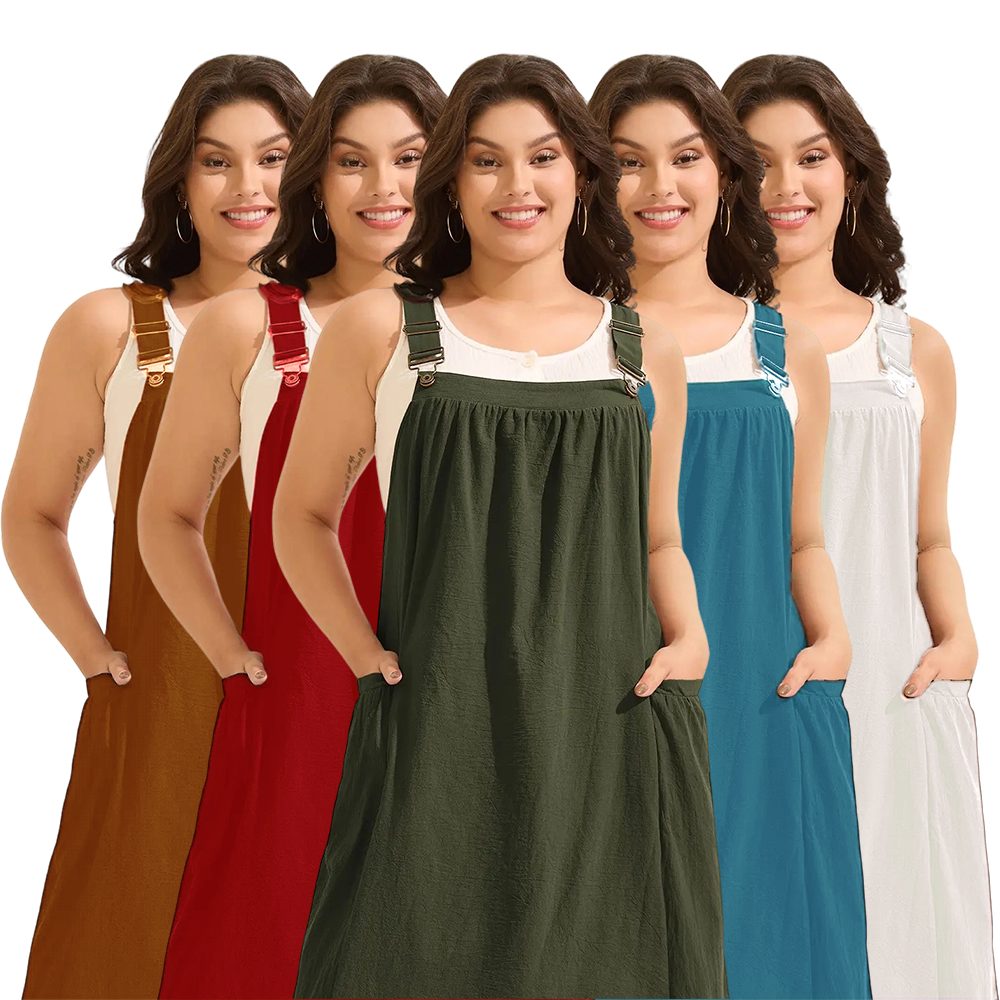 【Summer Turn-Up】【Pocket Approved】 Rust Pure Cotton Pleated Pockets Midi Dress