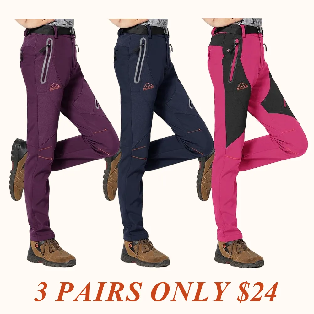 Women's Snow Pants Waterproof Insulated Fleece Thermal Ski Hiking Snowboard Pants