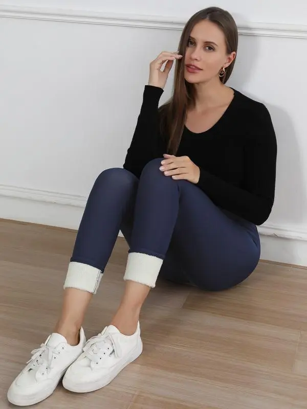Winter Warm Fleece Lined Leggings High Waist Women's Casual Riding Workout Wear for Yoga