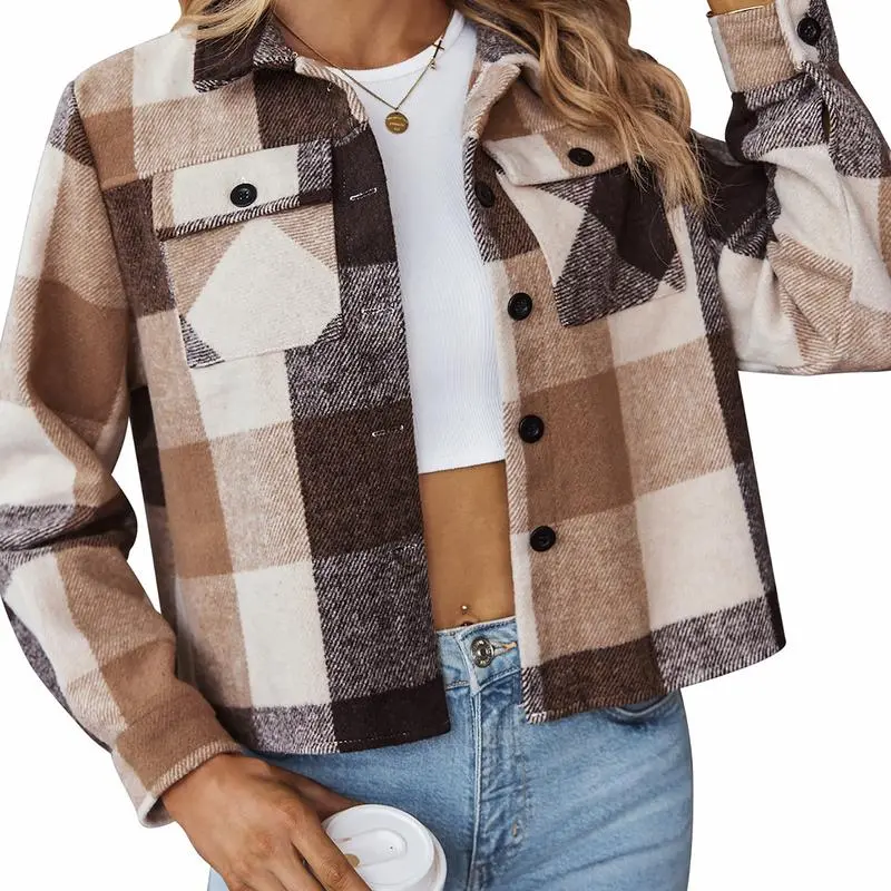 Women's Vintage Flannel Plaid Jacket