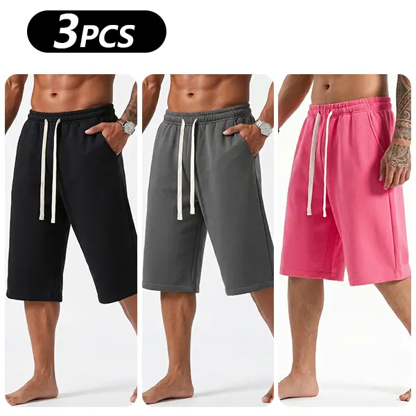 Men's Solid Pocket Waist Shorts, Lightweight Breathable Shorts