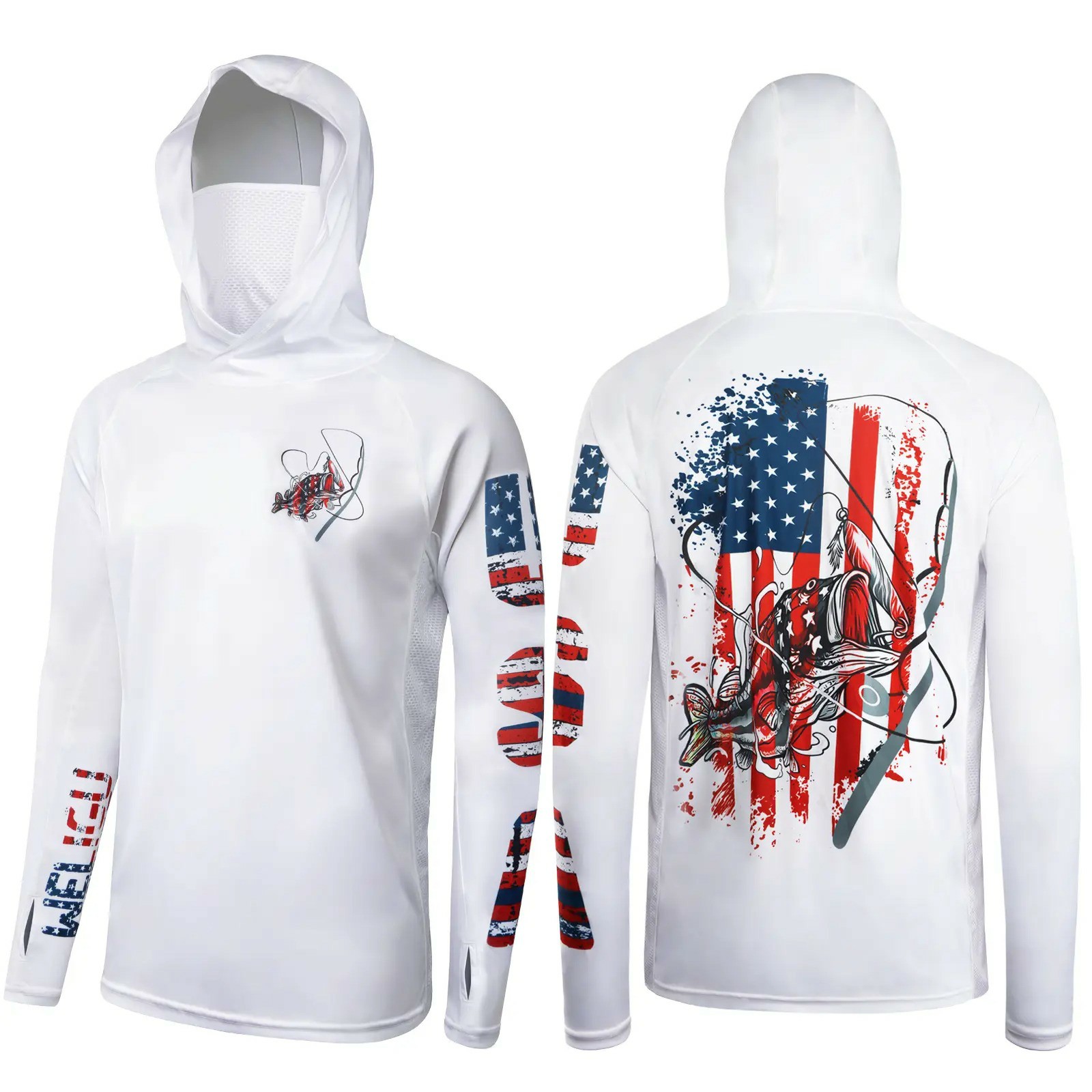 Men's UPF 50+ Sun Protection Hoodie with Face Mask & Neck Gaiter