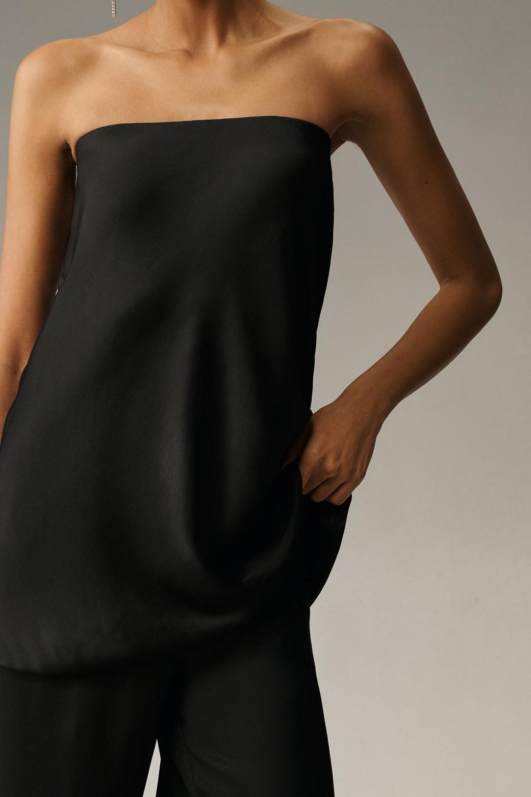 Silky Tube-Top Blouse