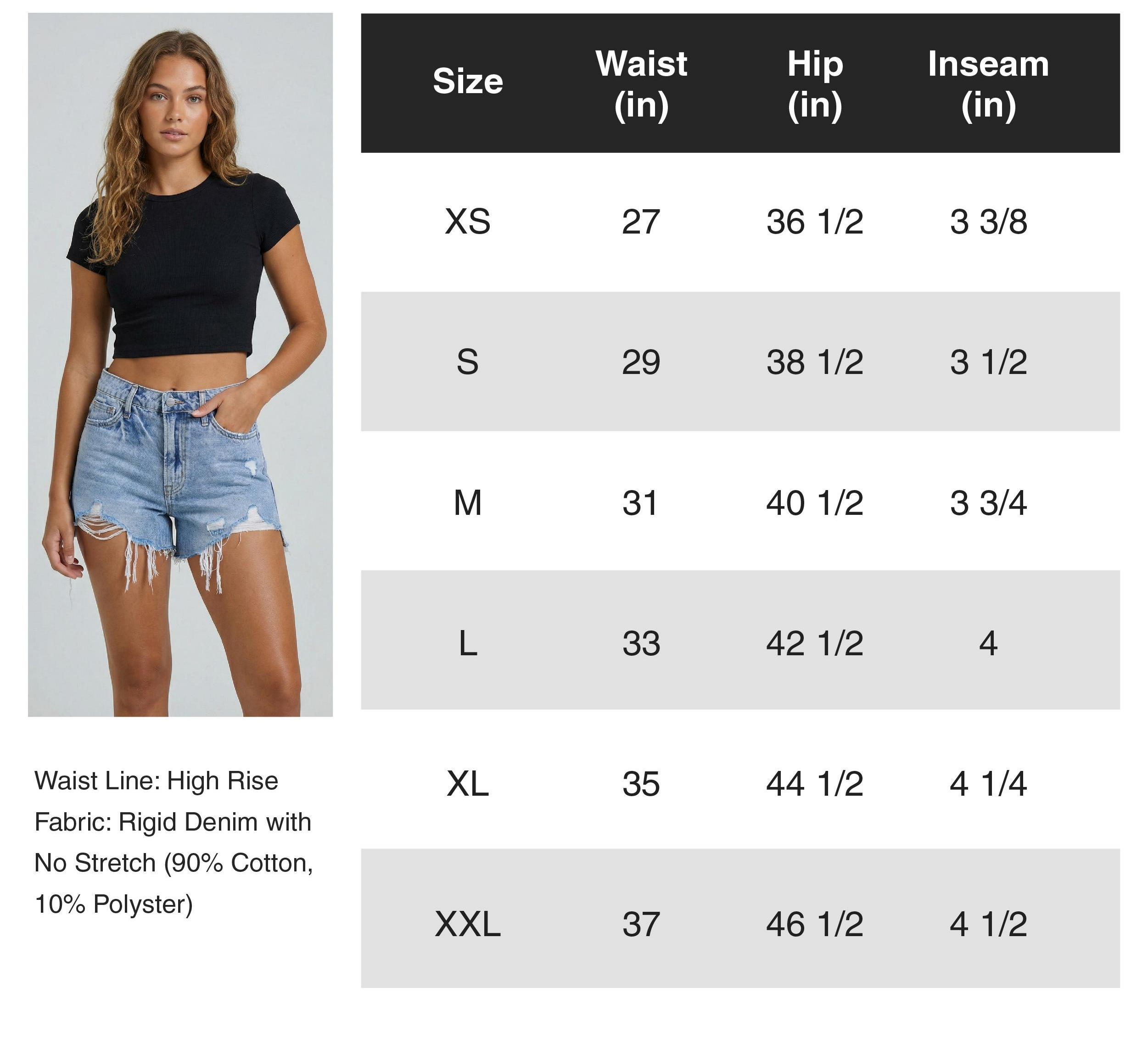 Mother's Day Sale💕Non-Stretch High Rise Raw Hem Ripped Jean Shorts Rigid Denim