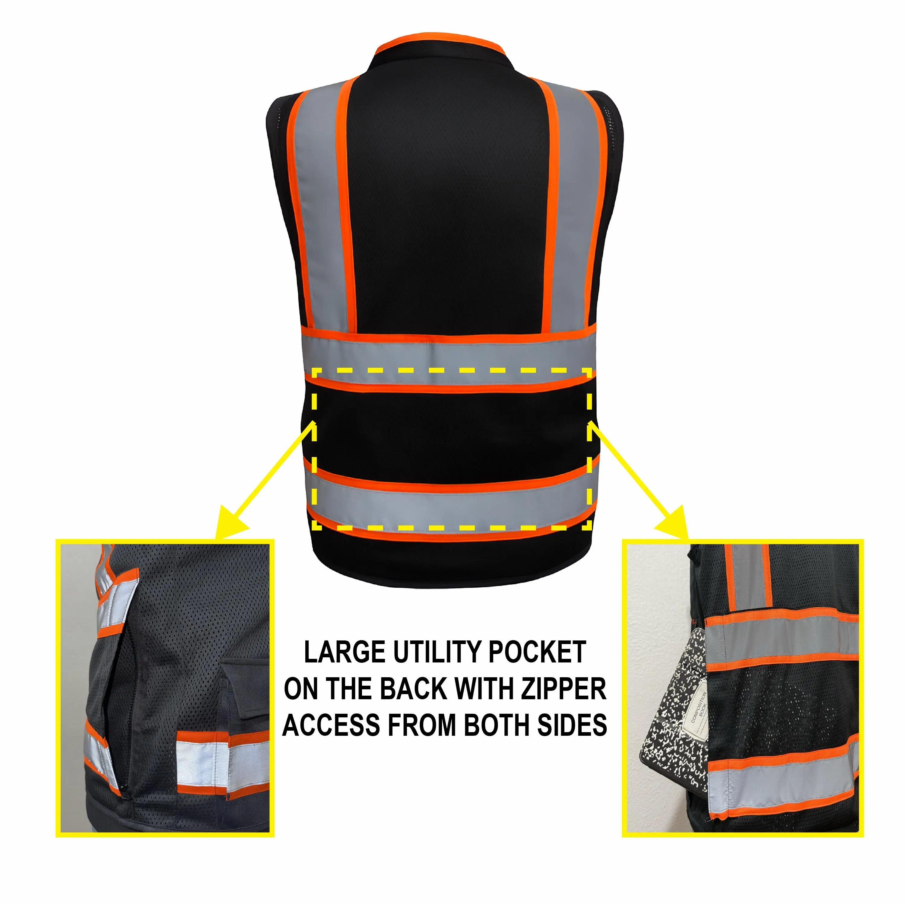 🛍️【Stock Up Deals】Superintendent Vest, High Visibility Reflective Safety, Mesh Safety Vest with Zipper and Multi pockets