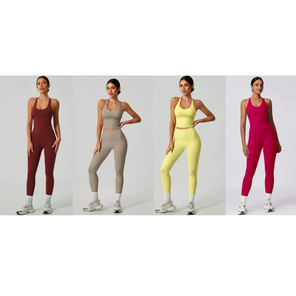Women's Crisscross Back Tank & High-Waist Butt-Lift Leggings Set