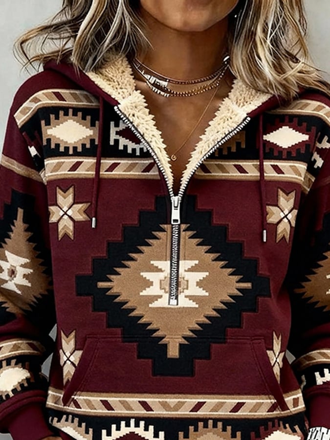Women's Western Casual Textured Sweatshirt