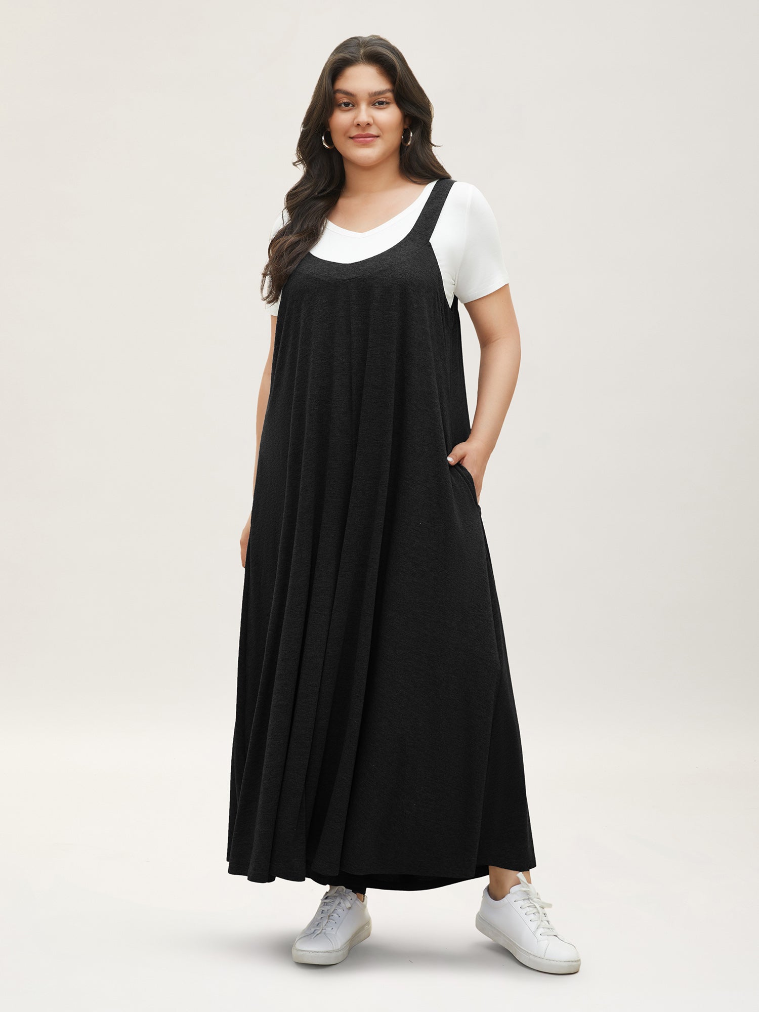 Supersoft Essentials Solid Pocket Adjustable Straps Jumpsuit