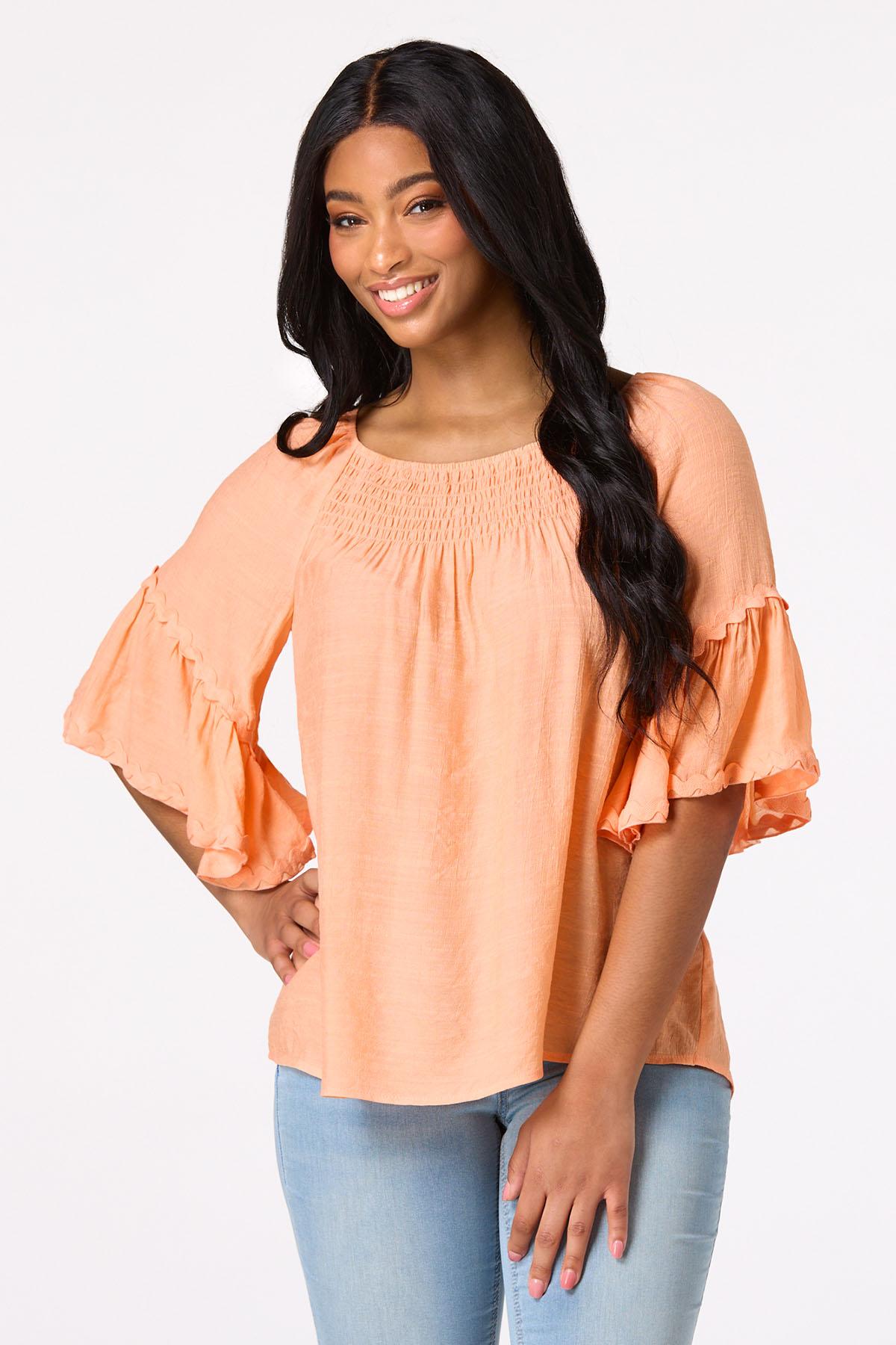 Smocked Ric Rac Sleeve Poet Top