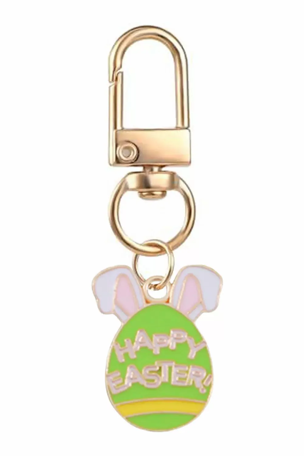 Light Green Easter Egg Plated Alloy Keychain