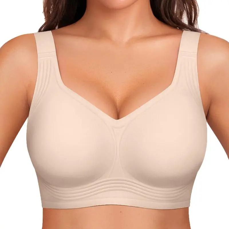 Women Wirefree Bras for Women Full Coverage No Underwire Everyday Bras Comfortable Wireless Padded Jelly Bras