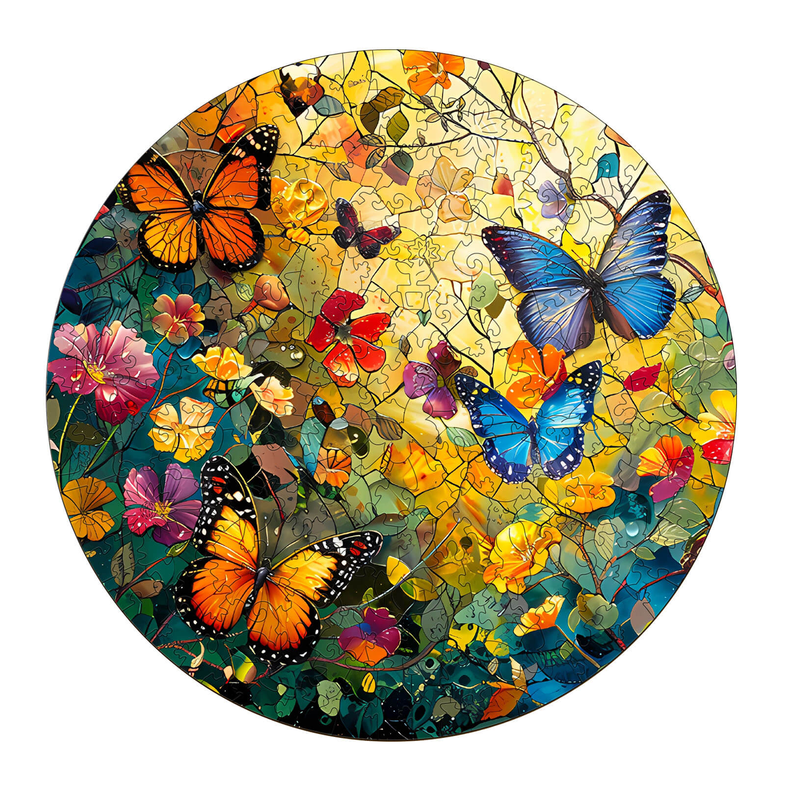 Butterflies and Flowers Wooden Jigsaw Puzzle