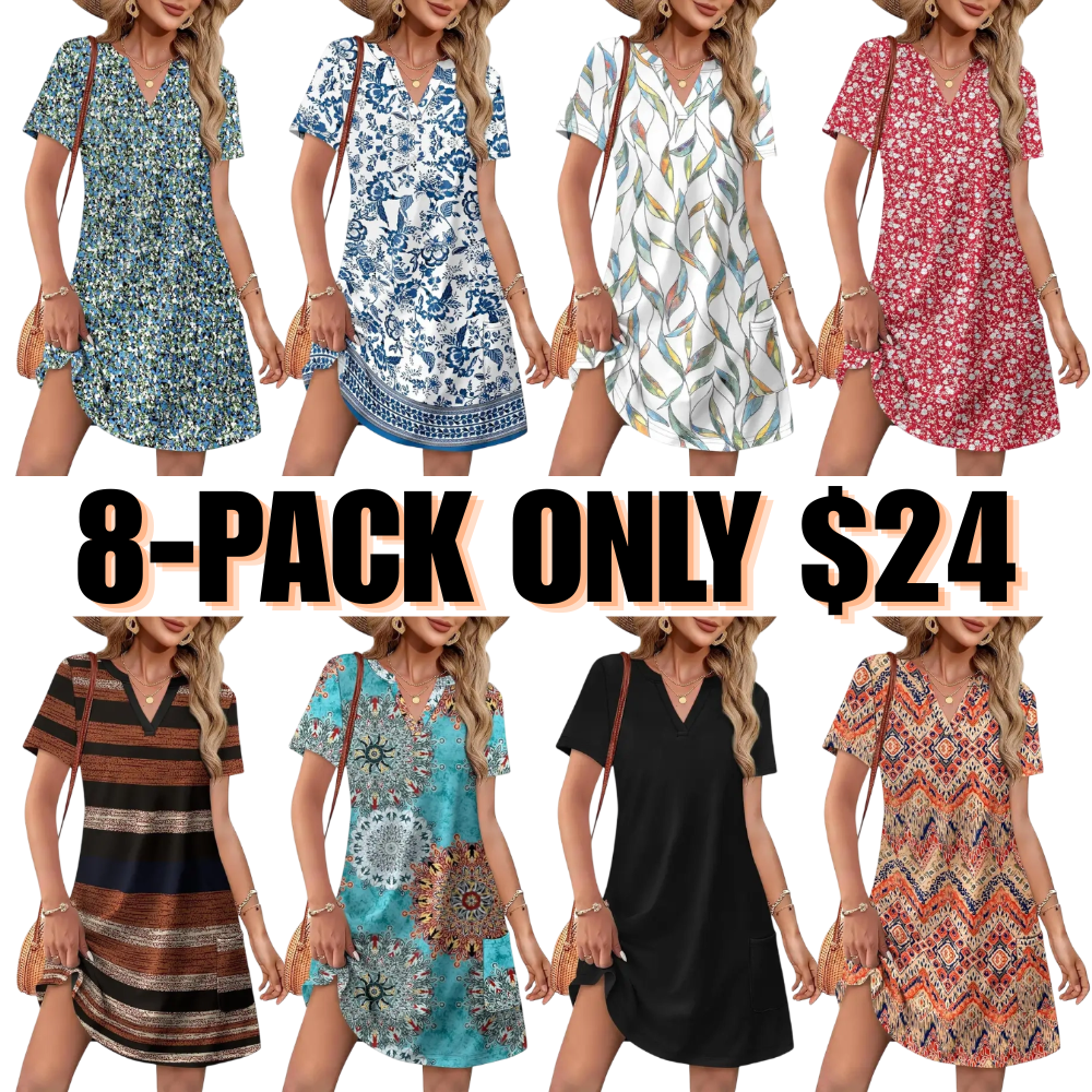 🔥 Summer Dress Dresses for Women 2026 Casual Summer V Neck With pockets