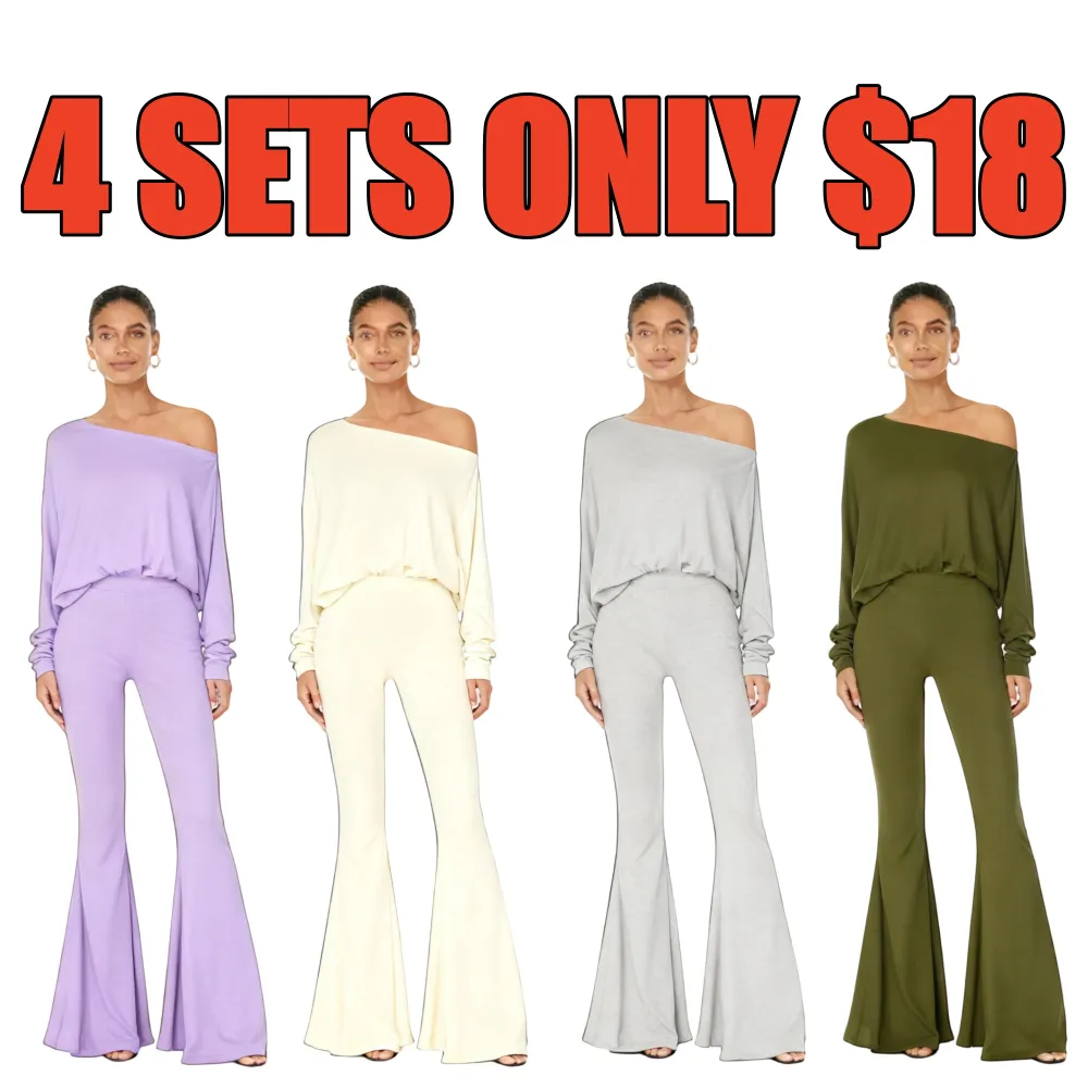 Women's Plain Two Piece Set