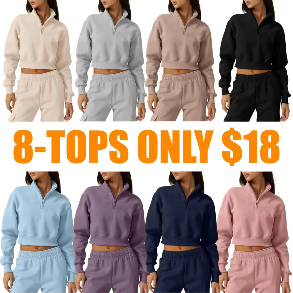 Women's Half-Zip Sports Top and Pants Set