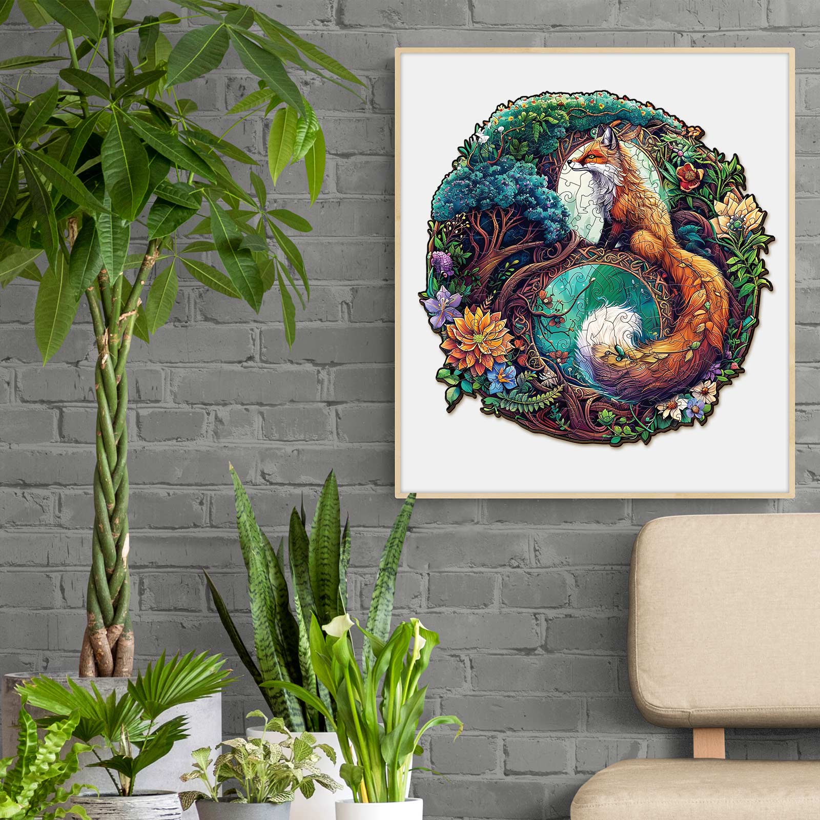 Yin Yang Fox-3 Wooden Jigsaw Puzzle