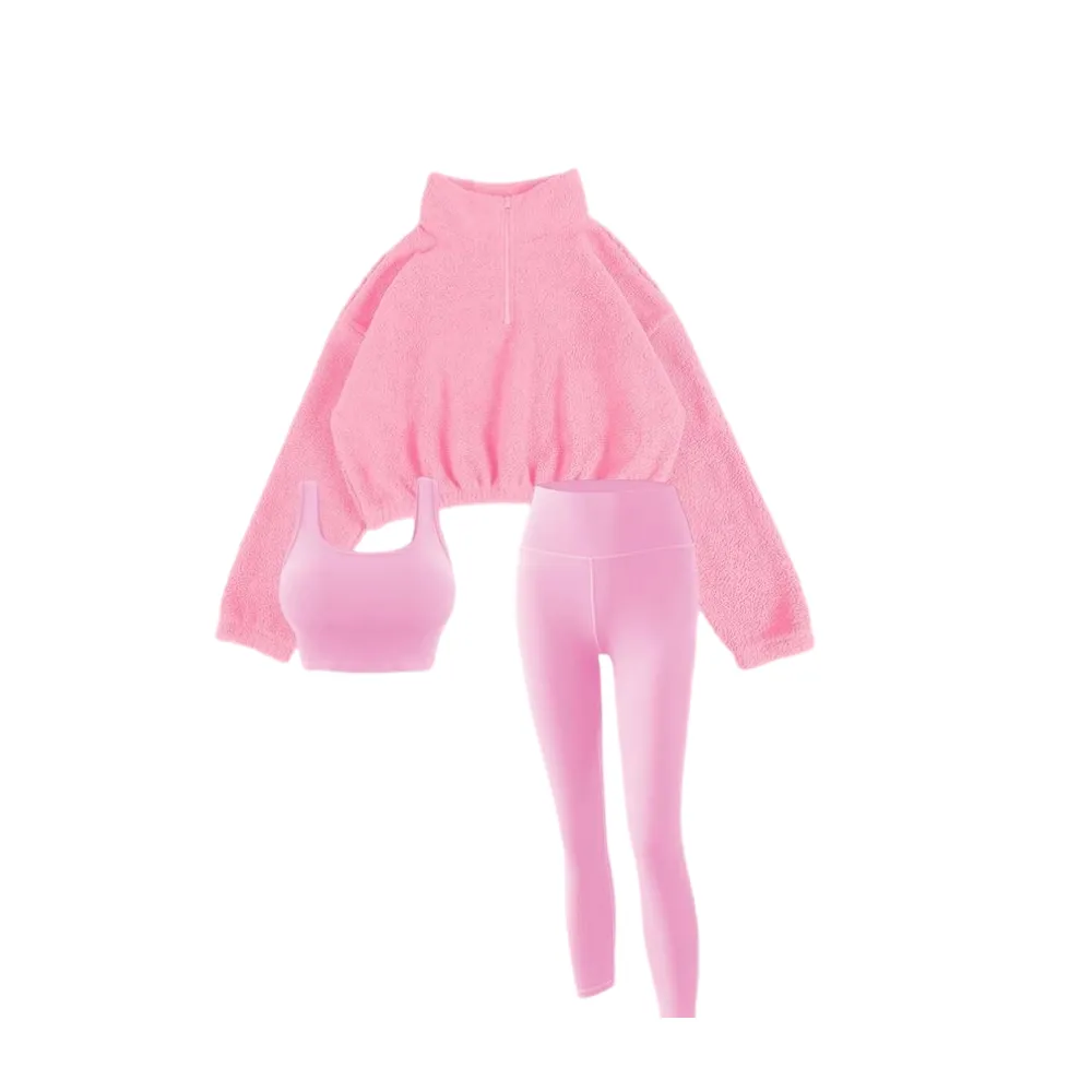 Women's Solid Thermal Lined Tracksuit Set