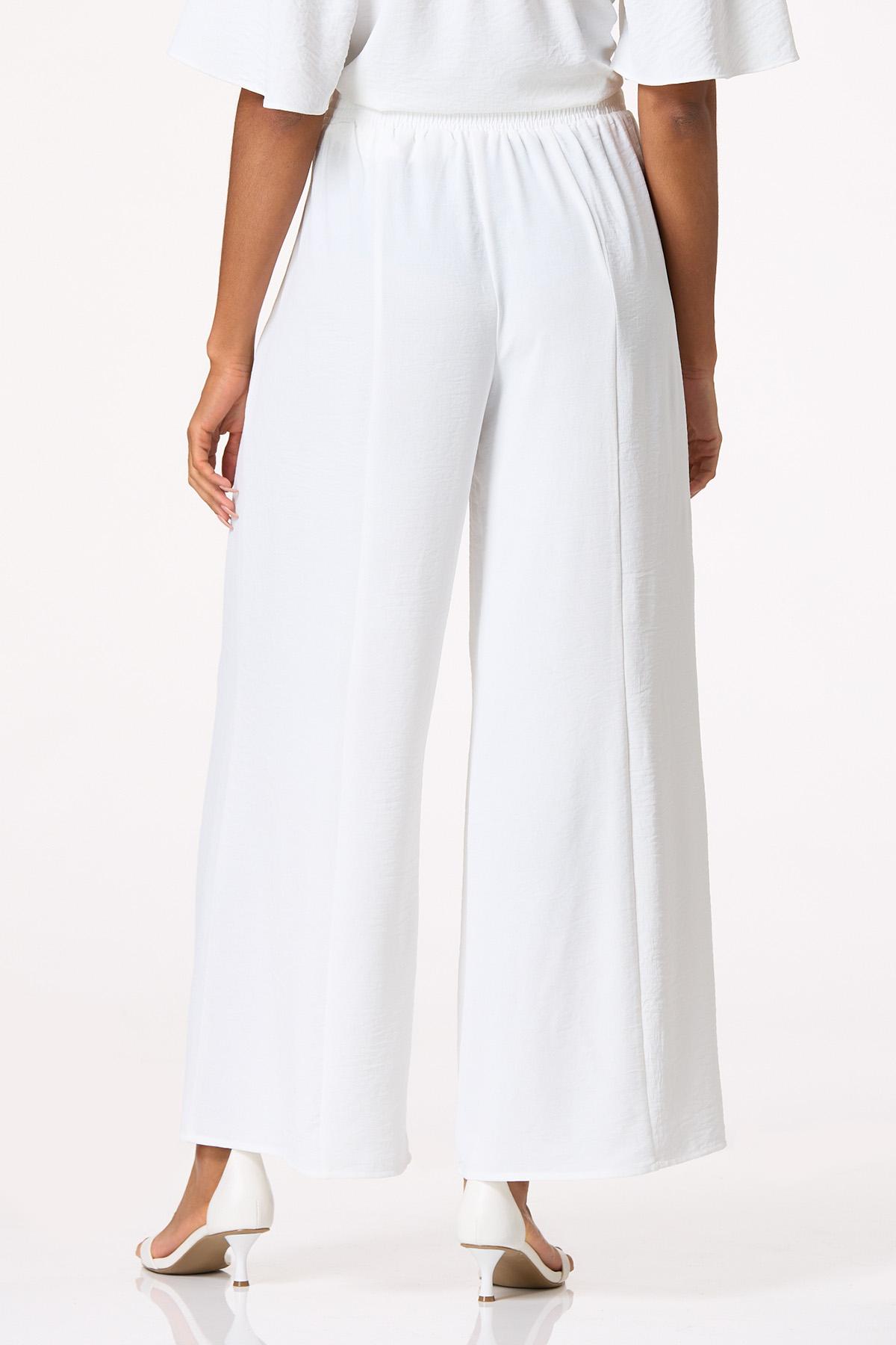 White Flowy Pants