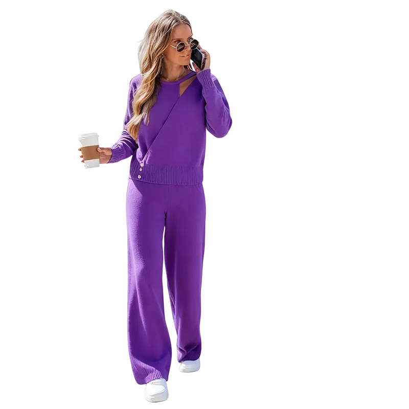 Women's Fashion Sweater and Trousers Two-Piece Set