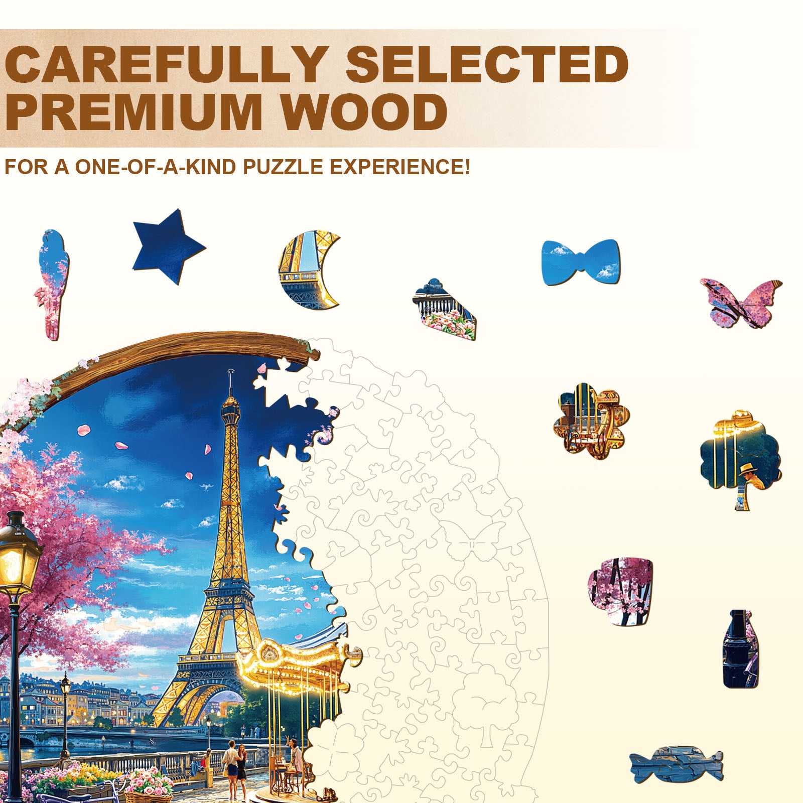 Paris by Night Wooden Jigsaw Puzzle