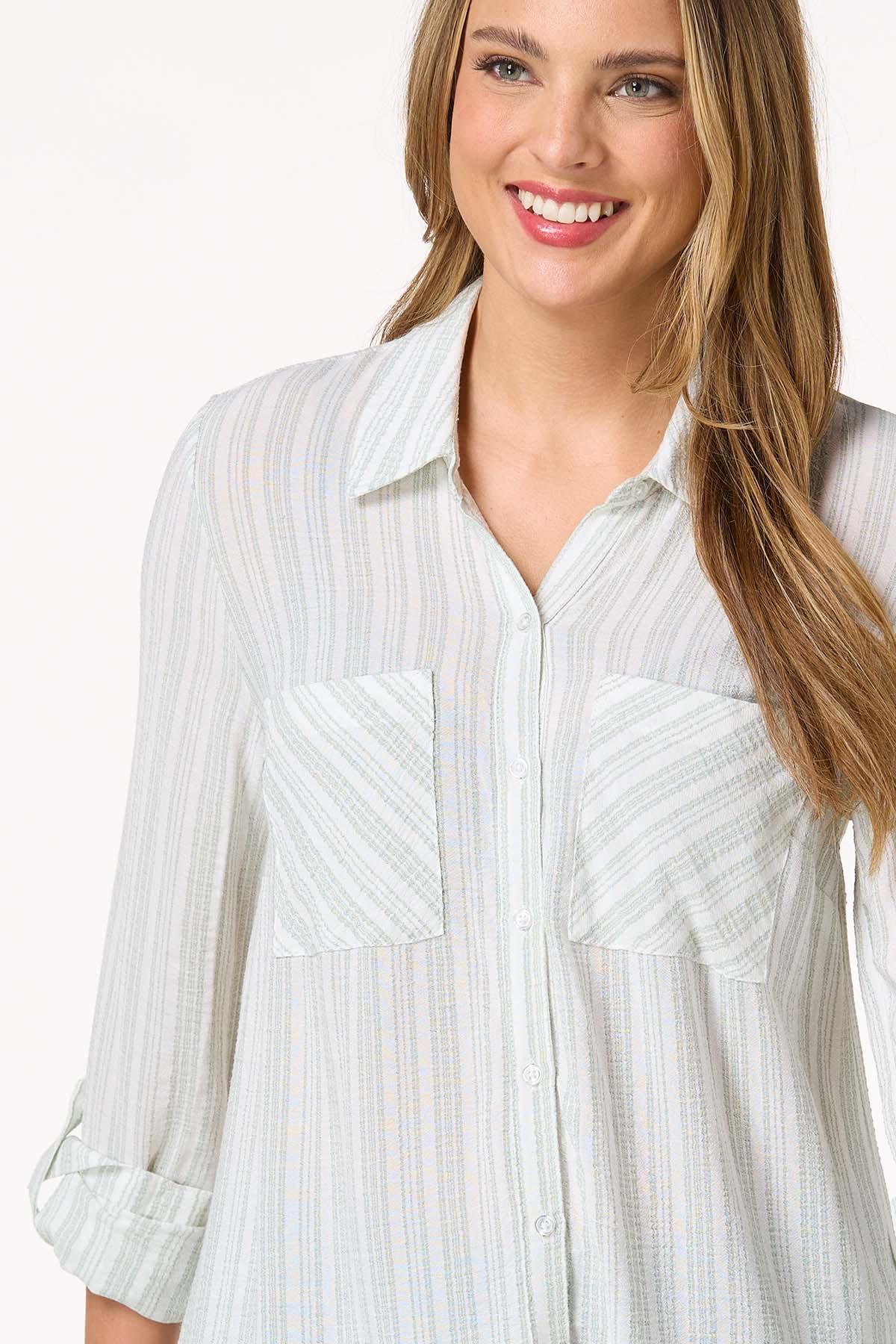 Textured Green Stripe Tunic
