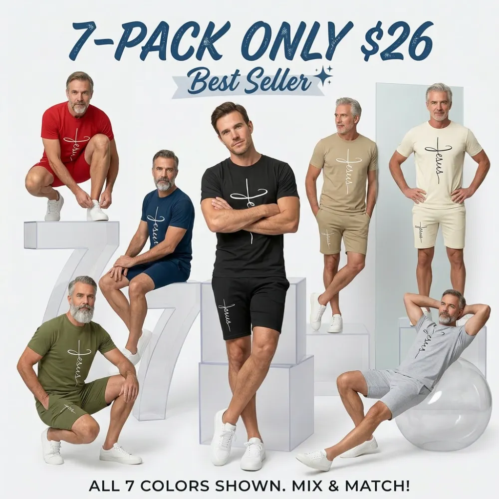 ⛪✝️ MEN 2026 NEW Jesus Cross Script Suit