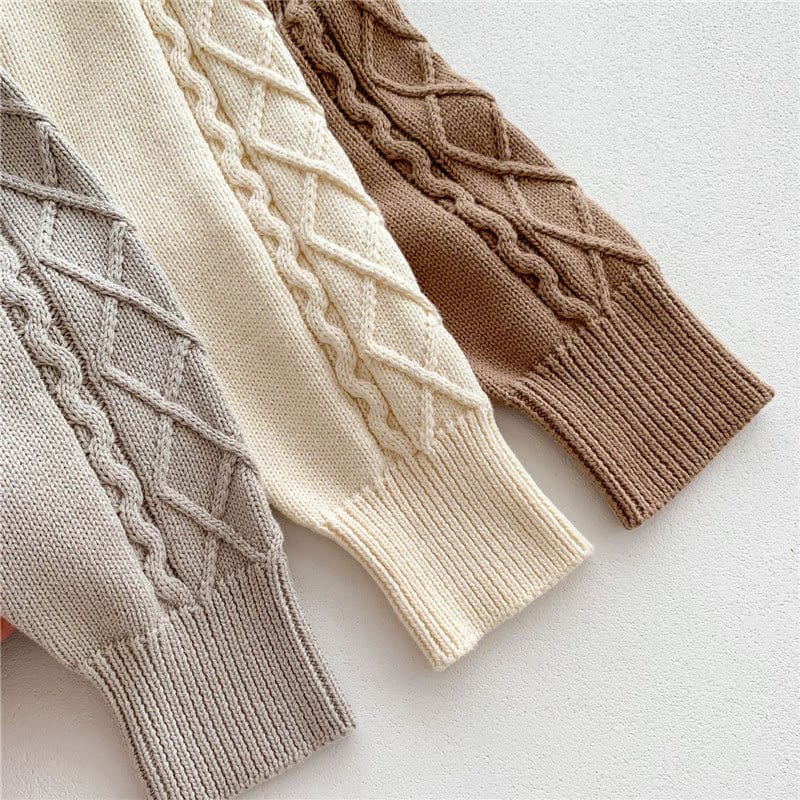 Baby Solid Color Knitted Sweater Overalls