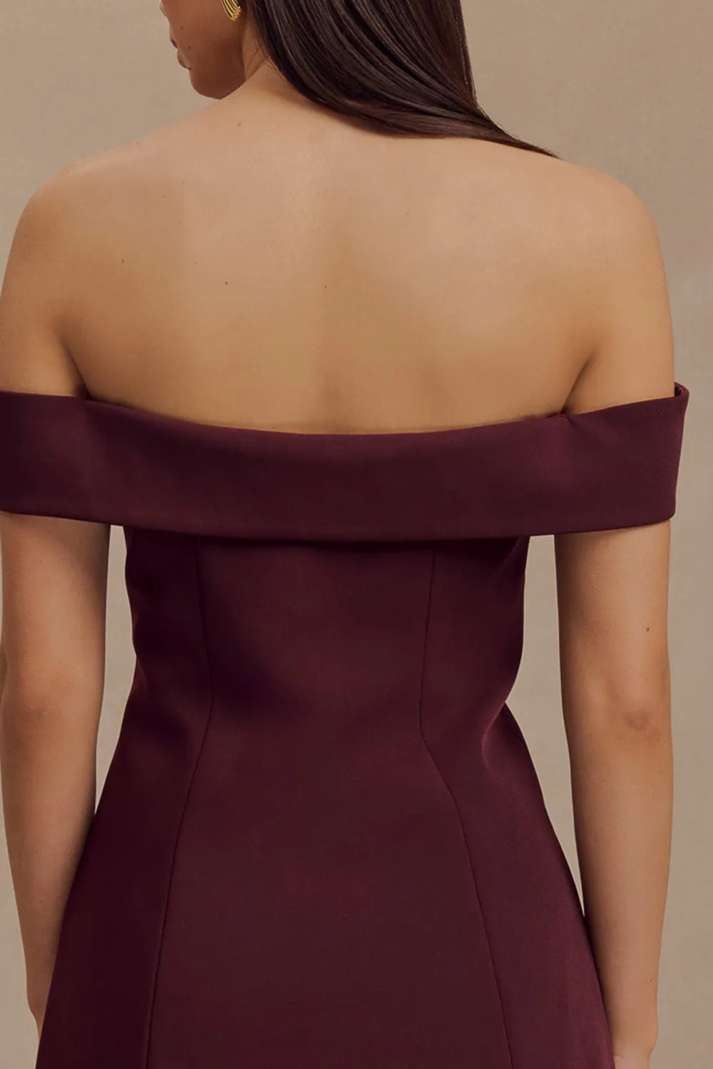 Off Shoulder Suiting Mini Dress