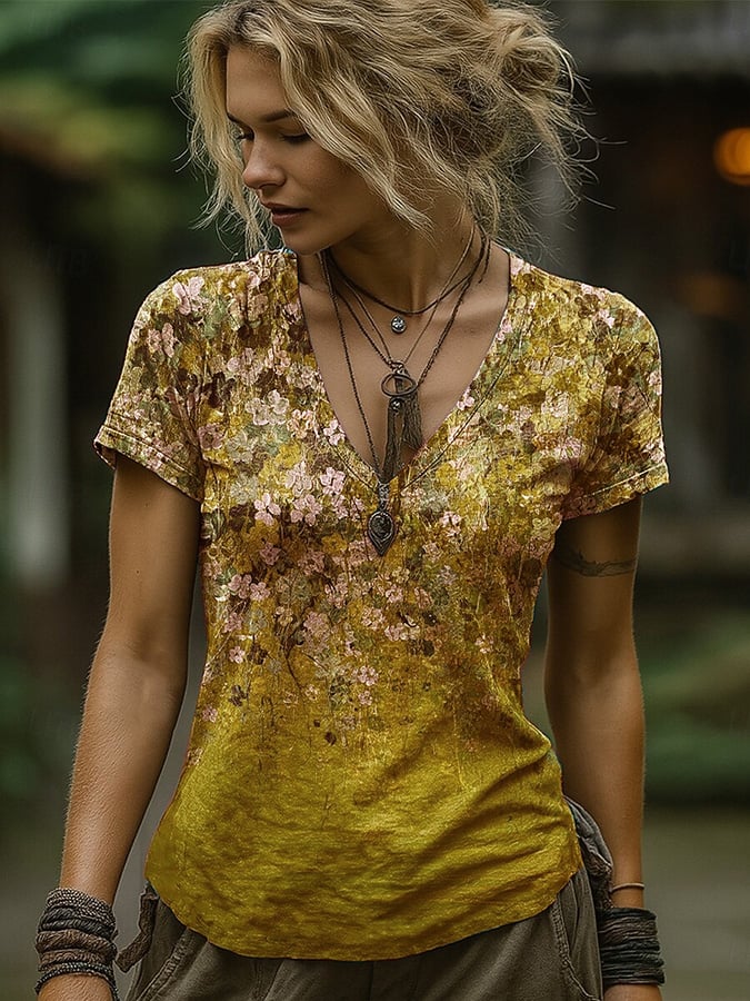 Women's Spring/Summer Floral Print Top