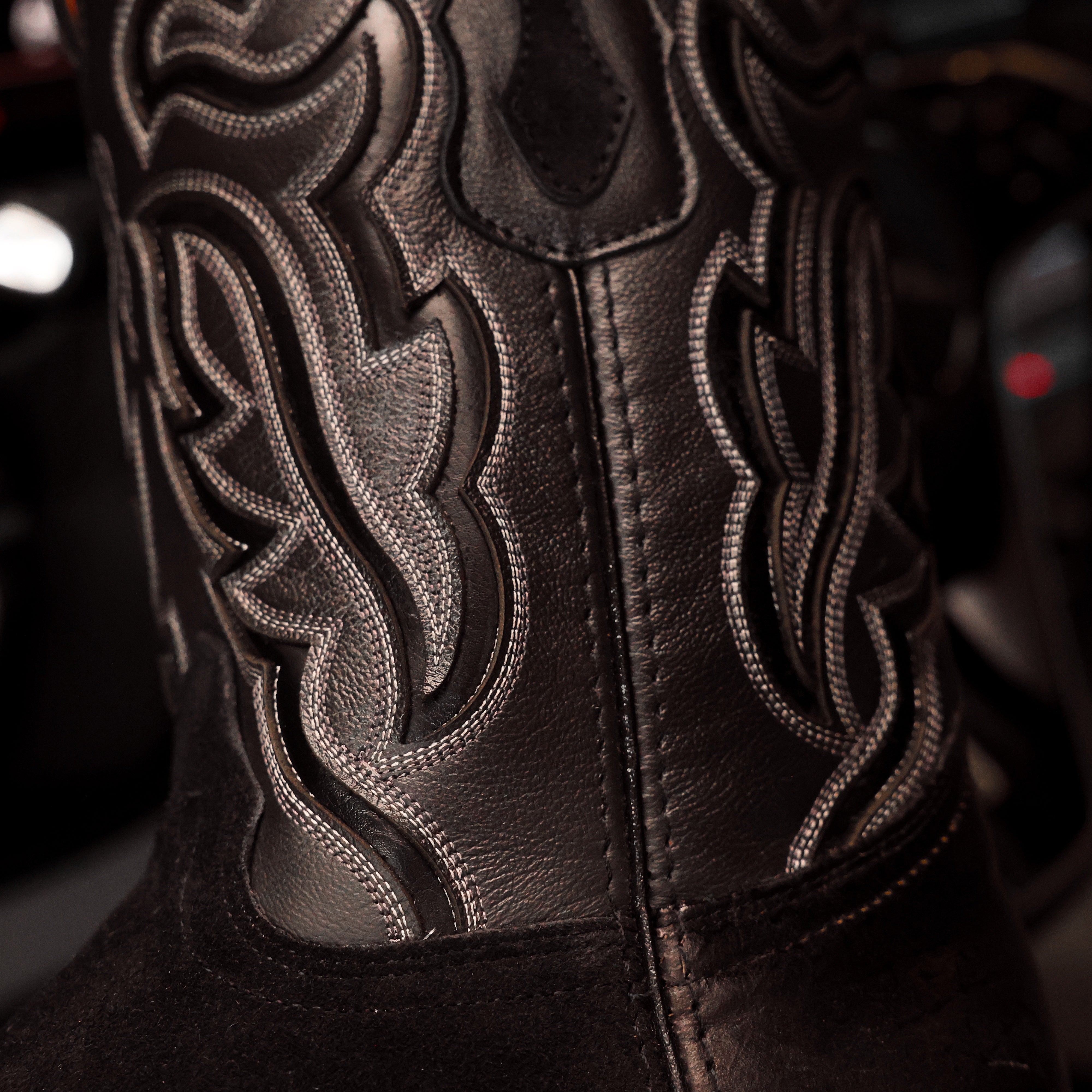 TOTAL BLACK Rough-Out Leather Boots - Square Toe