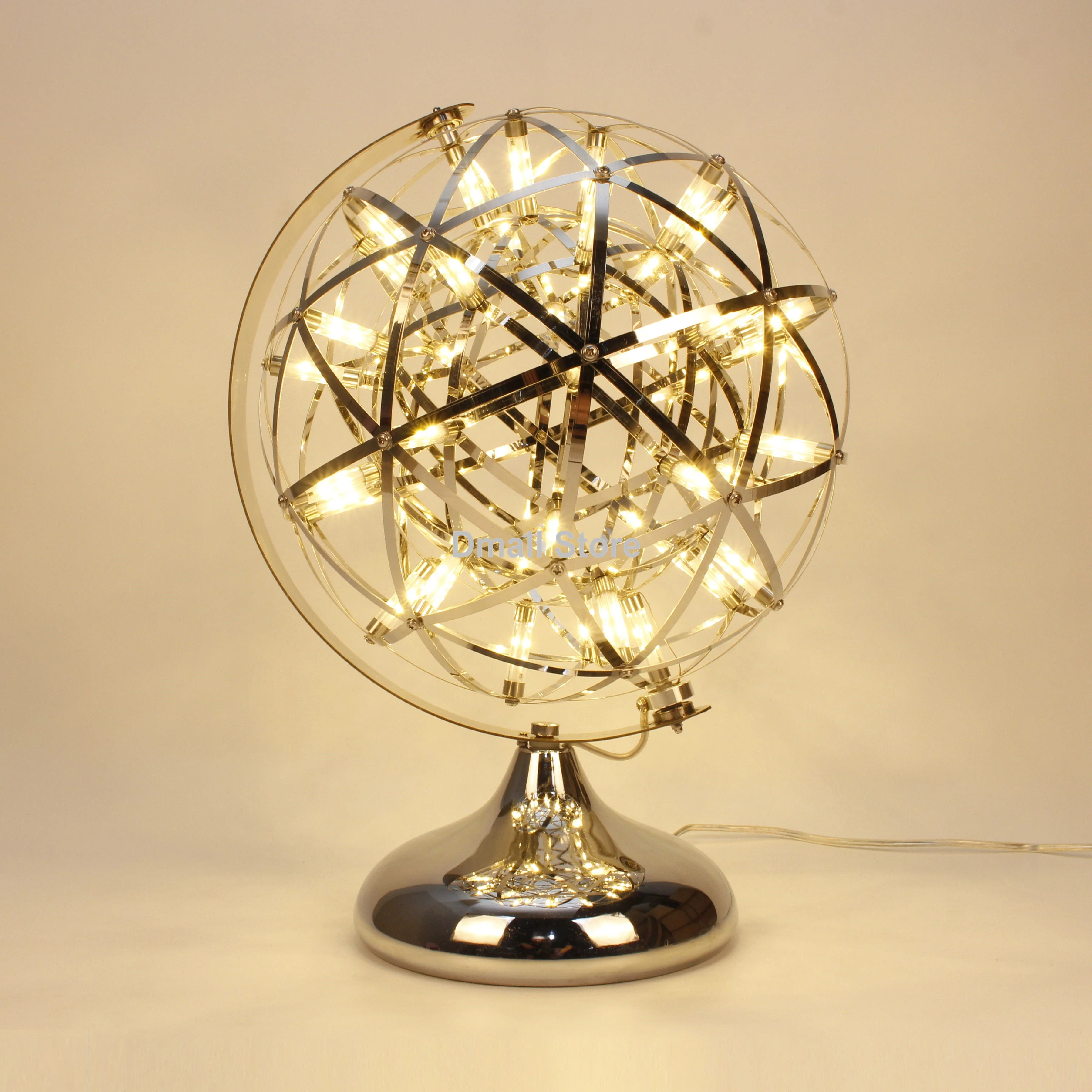 Stainless Steel Nested Wire Balls Table Lamp