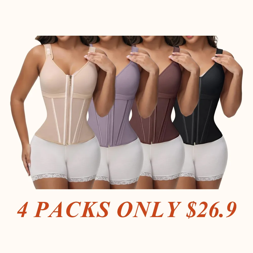 Waist Shapewear for Women with Bra Tummy Control Girdle Workout Shapewear with Adjustable Shoulder Strap