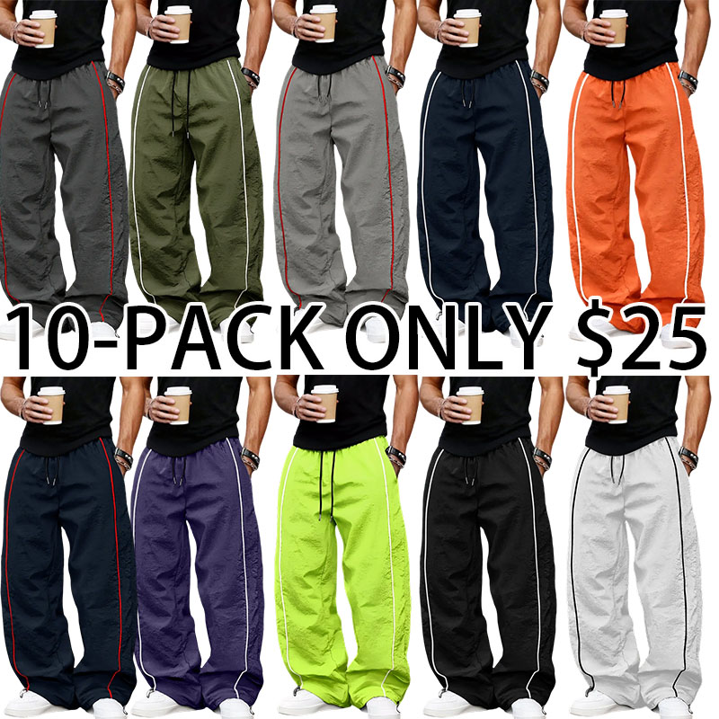 Men's Casual Striped Printed Comfortable Straight-Leg Sports Pants