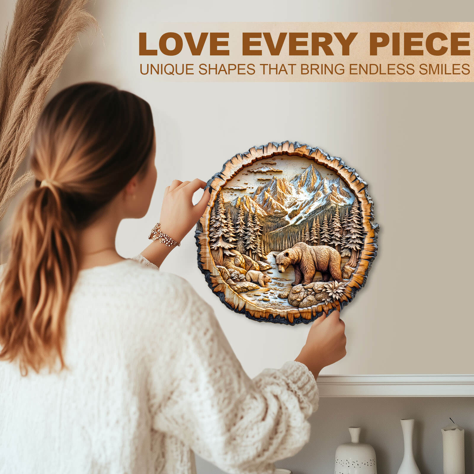 Annual ring Bear Wooden Jigsaw Puzzle