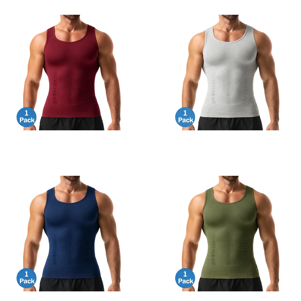 Menswear Compression Shirt Tummy Control Workout Tank Tops Shapewear Body Shaper Breathable Elastic Lightweight Soft Stretchy Shirt Suits Fabric Clothes Athletic Activewear