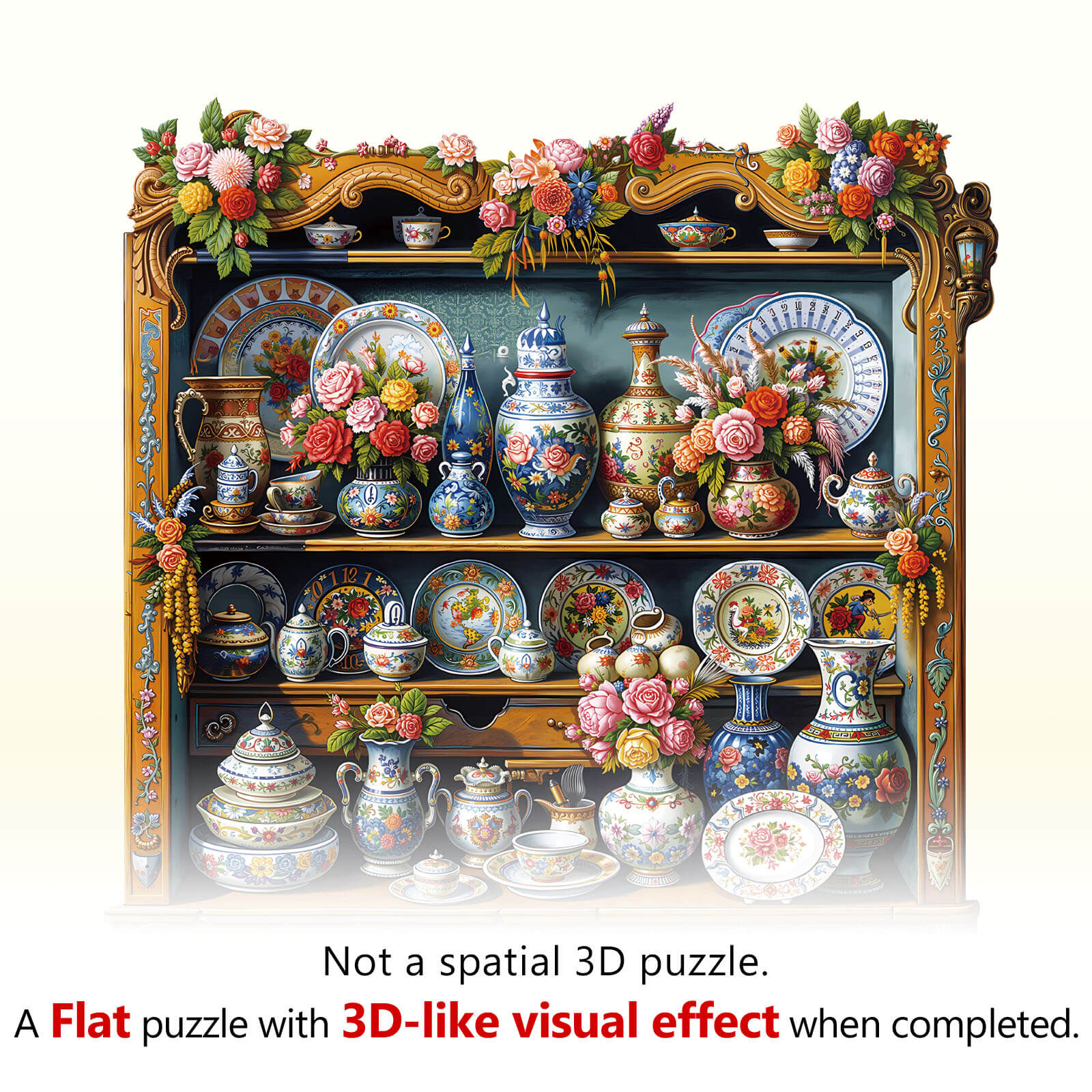 Porcelain Treasures Wooden Jigsaw Puzzle