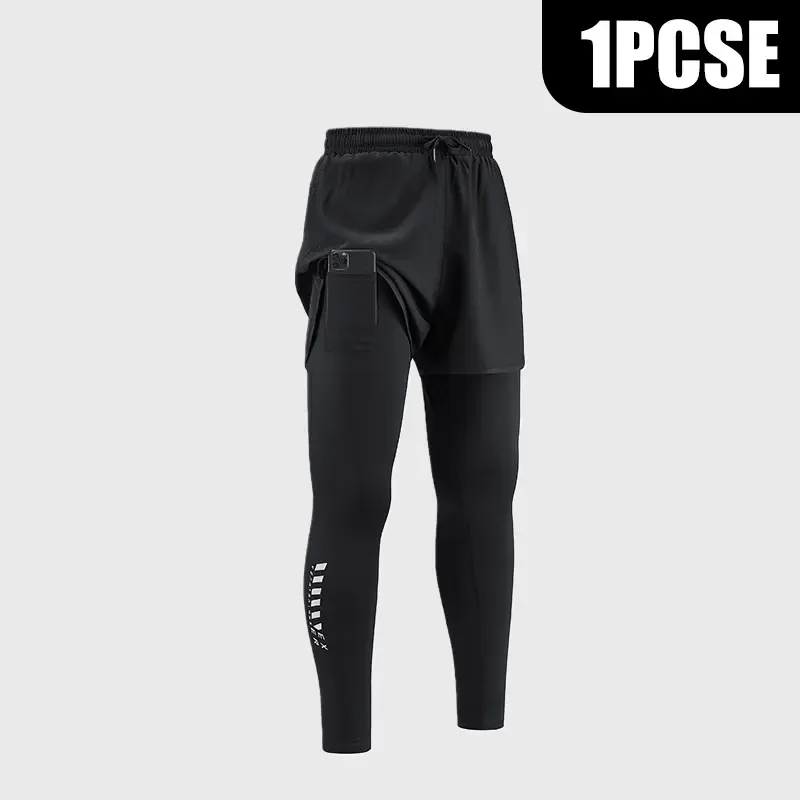 Men's Quick Dry Breathable Elastic Running Pants with Elastic Waistband, Built-In Phone Pocket & Towel Loop