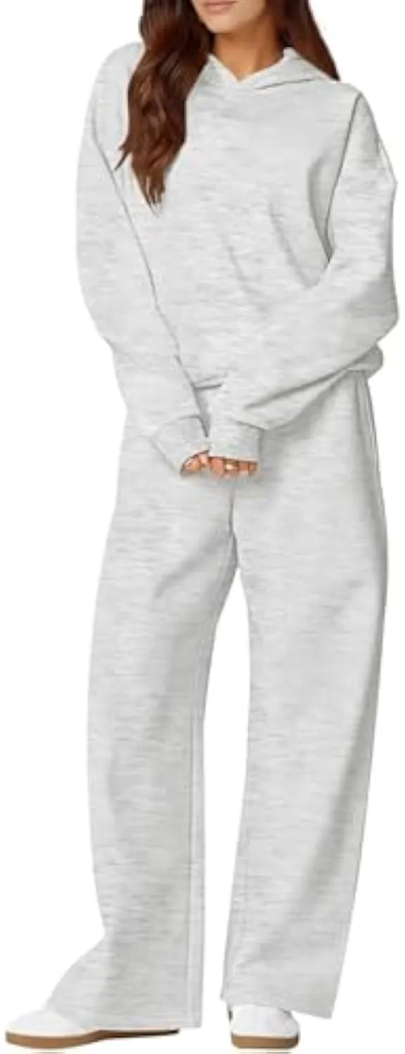 Women’s 2-Piece Lounge Set – Hoodie & Wide Leg Sweatpants
