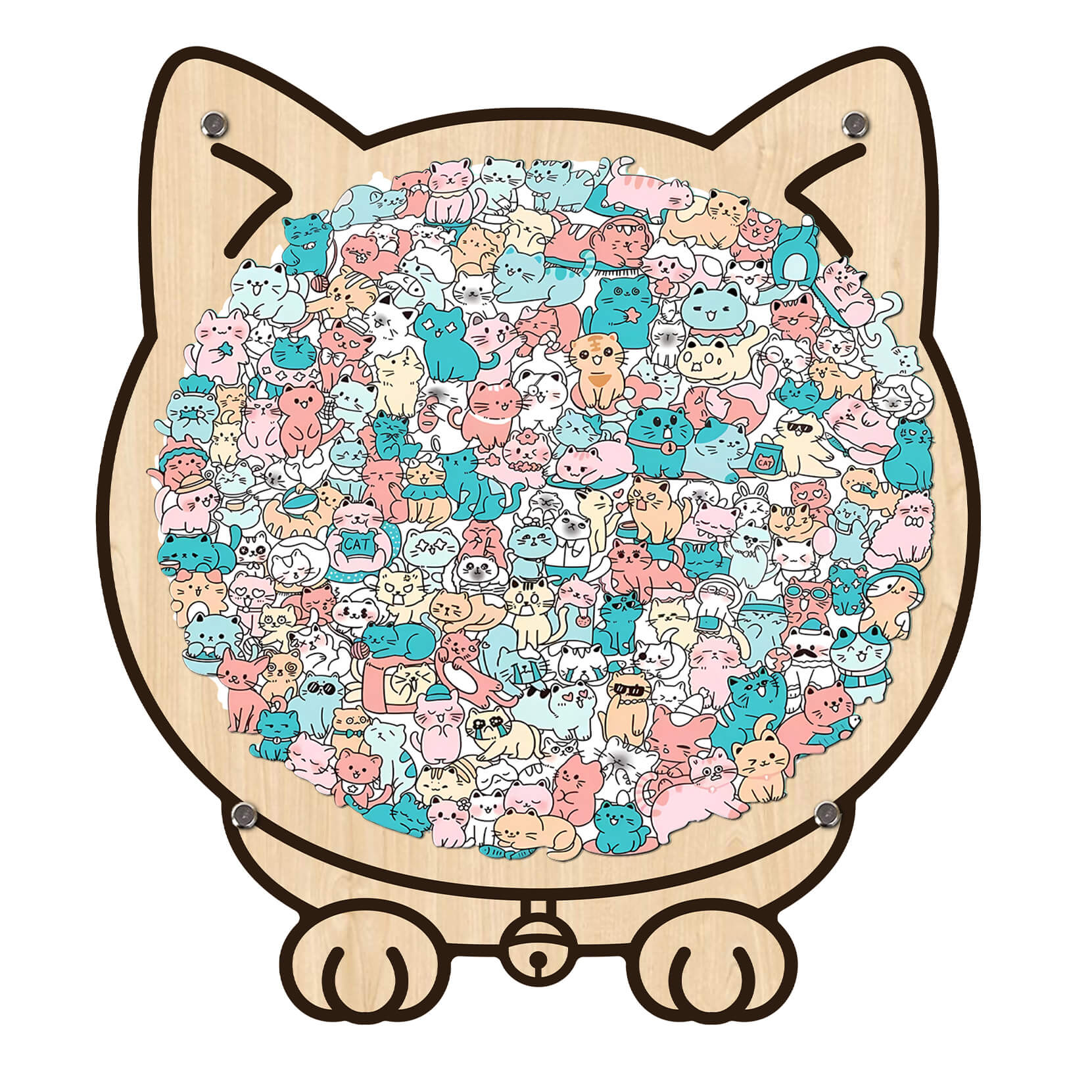 Morandi-Colored Cat/Dog Shaped Wooden Jigsaw Puzzle