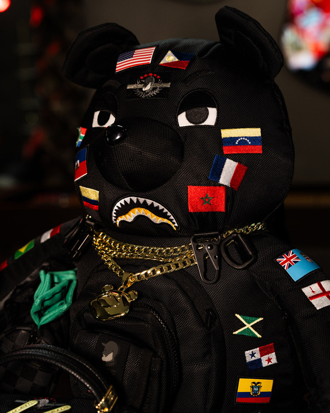 JAMES FIRST CLASS GLOBAL FLAGS MONEYBEAR BACKPACK