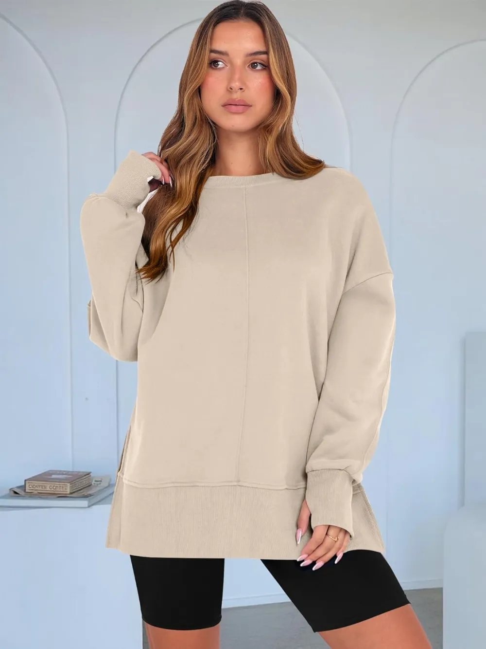 Women Oversized Sweatshirts Thumbhole Long Sleeve Hoodies Shirts